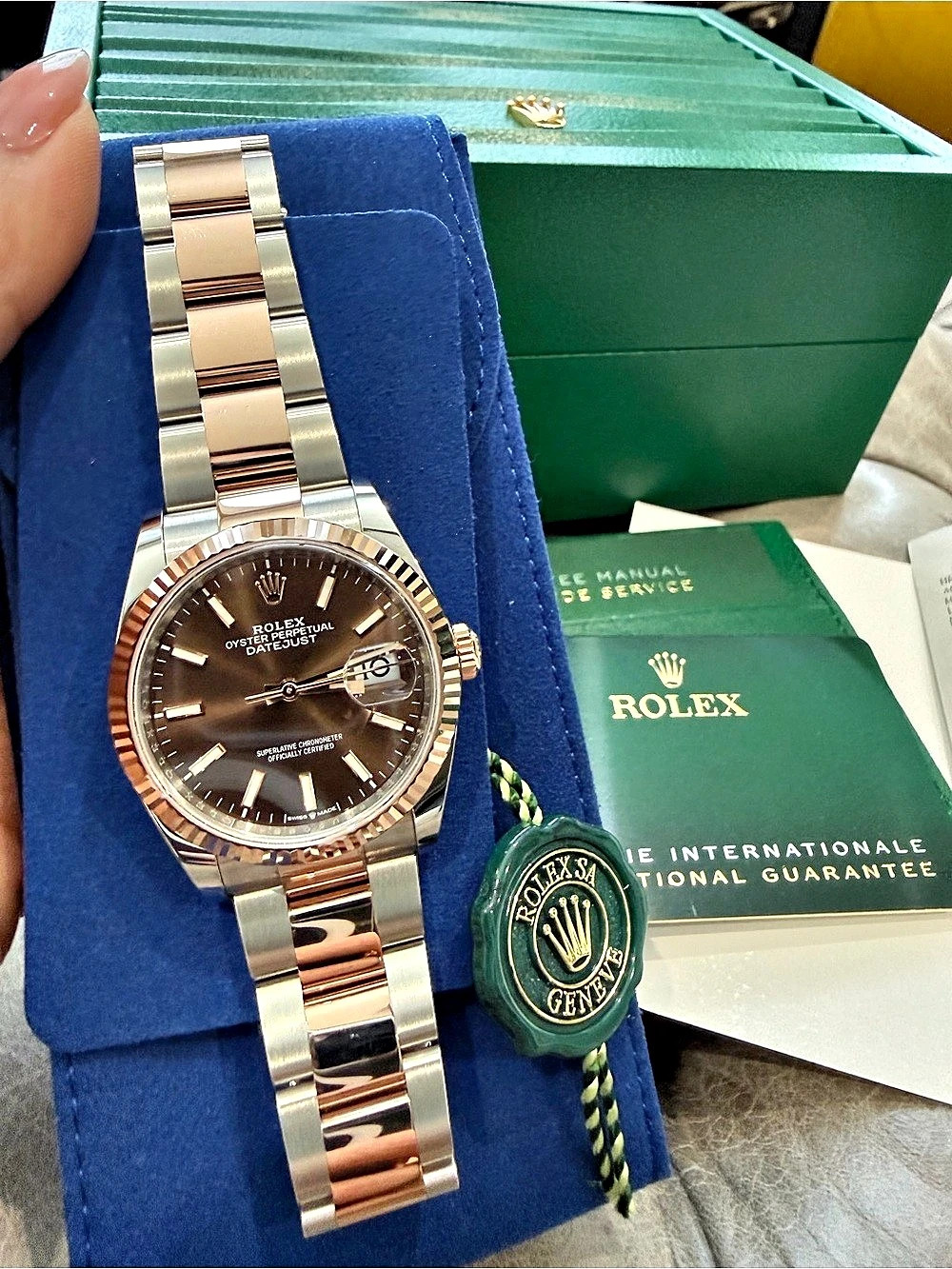 Rolex Datejust 36 Everose Rolesor Chocolate Dial Oyster Bracelet Watch